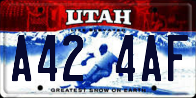 UT license plate A424AF