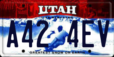 UT license plate A424EV