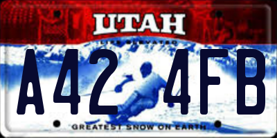 UT license plate A424FB