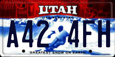 UT license plate A424FH