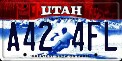 UT license plate A424FL