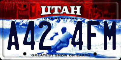 UT license plate A424FM