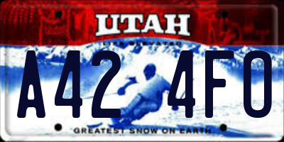 UT license plate A424FO