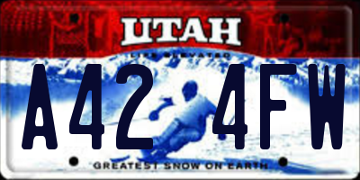 UT license plate A424FW