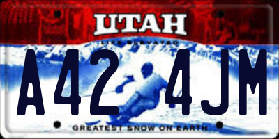 UT license plate A424JM