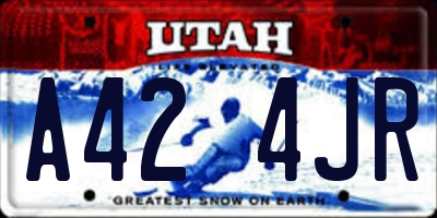 UT license plate A424JR