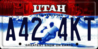 UT license plate A424KT