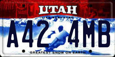 UT license plate A424MB