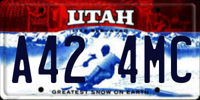 UT license plate A424MC