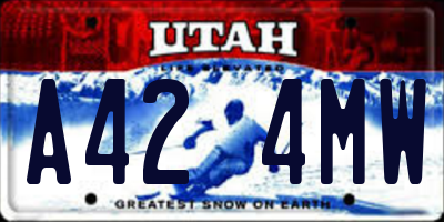 UT license plate A424MW