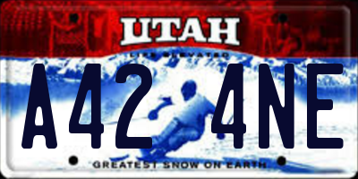 UT license plate A424NE