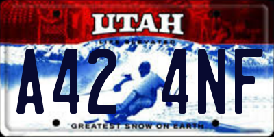 UT license plate A424NF
