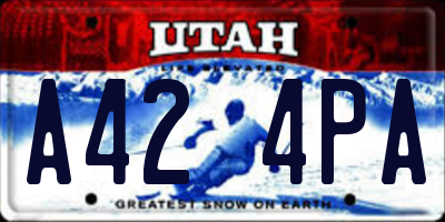 UT license plate A424PA