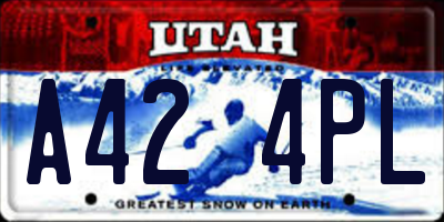 UT license plate A424PL