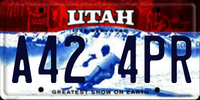 UT license plate A424PR