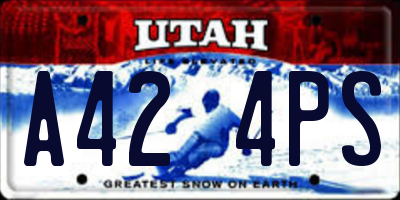 UT license plate A424PS