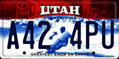 UT license plate A424PU