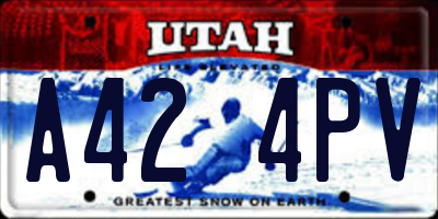 UT license plate A424PV