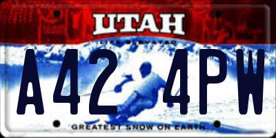 UT license plate A424PW