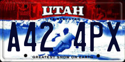UT license plate A424PX