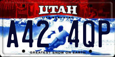 UT license plate A424QP