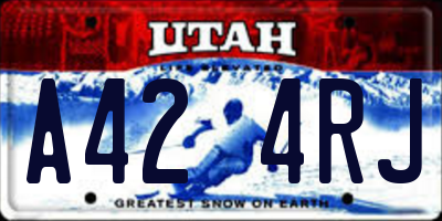 UT license plate A424RJ