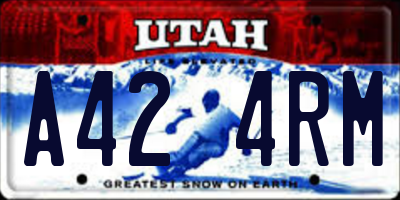 UT license plate A424RM