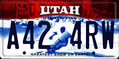 UT license plate A424RW