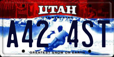 UT license plate A424ST