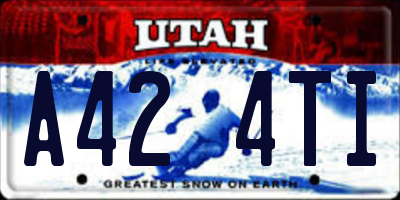 UT license plate A424TI