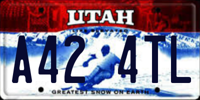 UT license plate A424TL