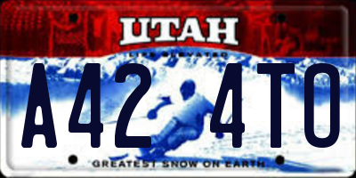 UT license plate A424TO
