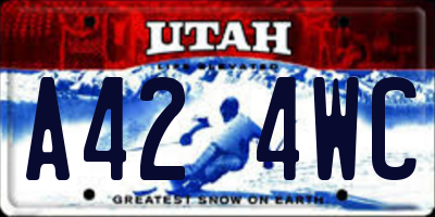 UT license plate A424WC