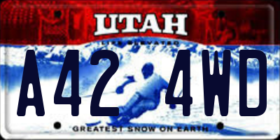 UT license plate A424WD