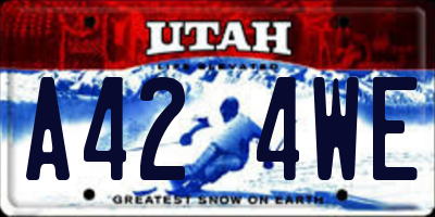 UT license plate A424WE
