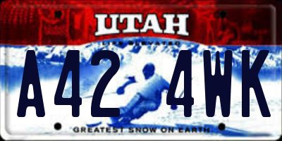 UT license plate A424WK