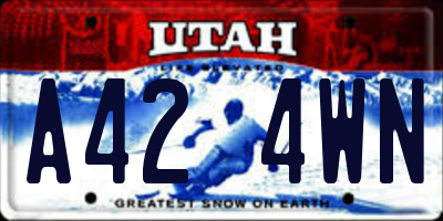 UT license plate A424WN