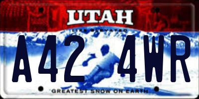 UT license plate A424WR