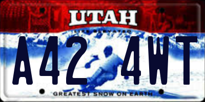 UT license plate A424WT