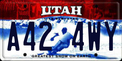 UT license plate A424WY