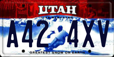 UT license plate A424XV