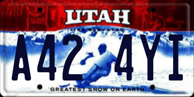 UT license plate A424YI