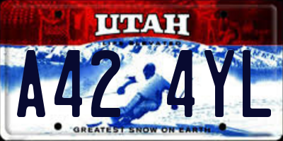 UT license plate A424YL