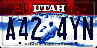 UT license plate A424YN