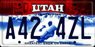 UT license plate A424ZL