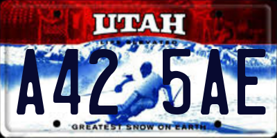 UT license plate A425AE