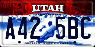 UT license plate A425BC
