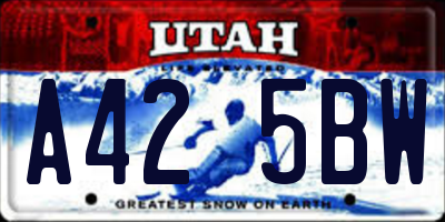 UT license plate A425BW