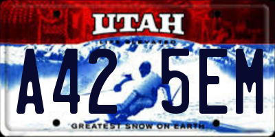 UT license plate A425EM