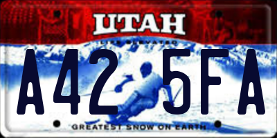 UT license plate A425FA